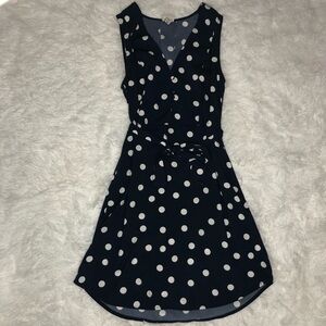 A New Day Polka Dot Navy Blue Dress XS